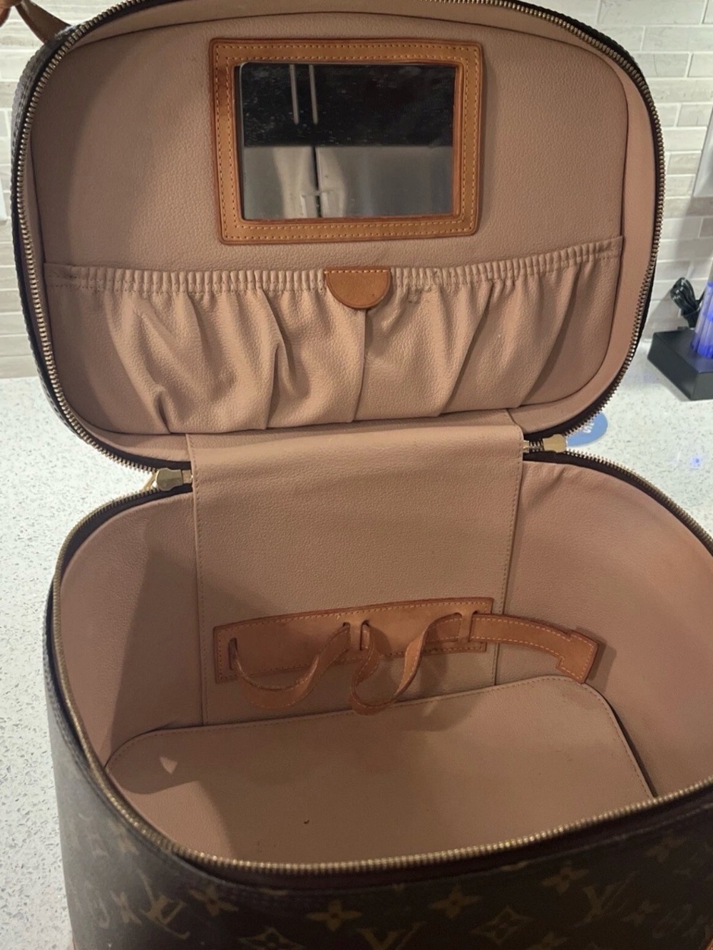 Louis Vuitton Monogram Canvas Train case/ Toiletry Case in Brown and Tan - Picture 8 of 16